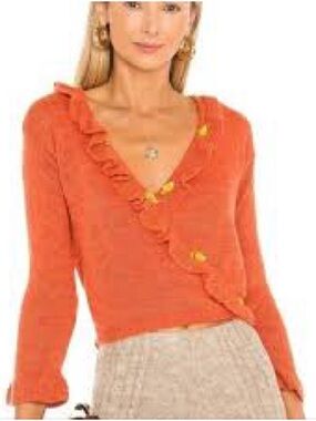 Tach Clothing knit wrap sweater floral lining XS